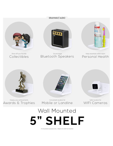 Estante Flotante BRAINWAVZ 12.7 cm Blanco para Pared