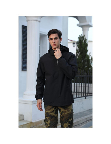 Chaqueta de Lluvia Impermeable para Hombre - Ligera y Transpirable