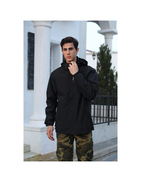Chaqueta de Lluvia Impermeable para Hombre - Ligera y Transpirable