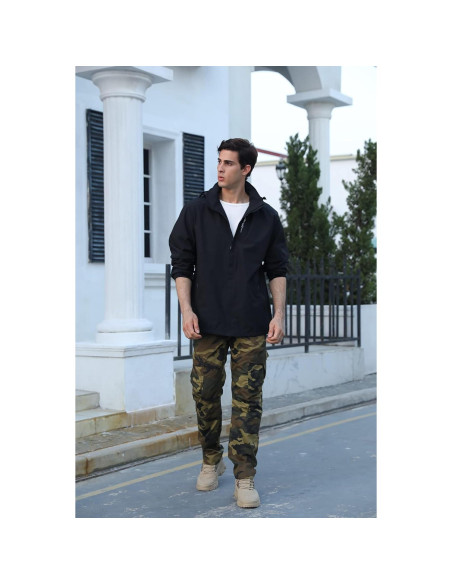 Chaqueta de Lluvia Impermeable para Hombre - Ligera y Transpirable