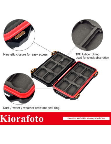 Estuche Protector Kiorafoto para 12 SD y 12 CFexpress Tipo A