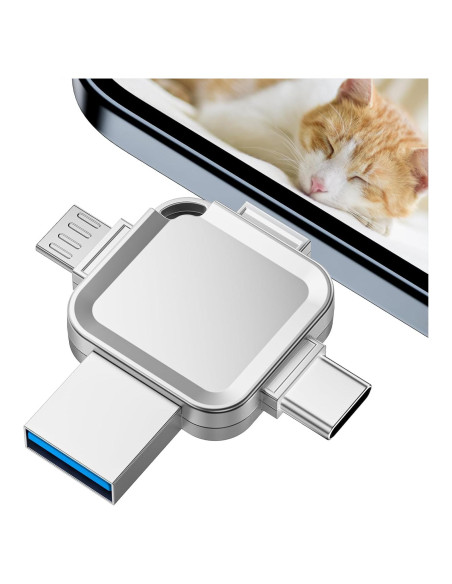 Unidad Flash 256GB LANSLSY 4 en 1 para iOS/Android/PC