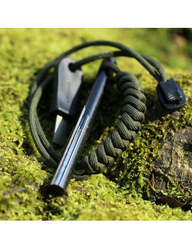 Encendedor de Ferrocerio hiSpkNix H2-HAZ0141-1 10cm con Paracord