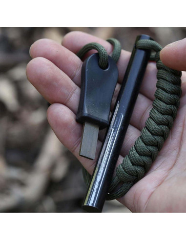 Encendedor de Ferrocerio hiSpkNix H2-HAZ0141-1 10cm con Paracord