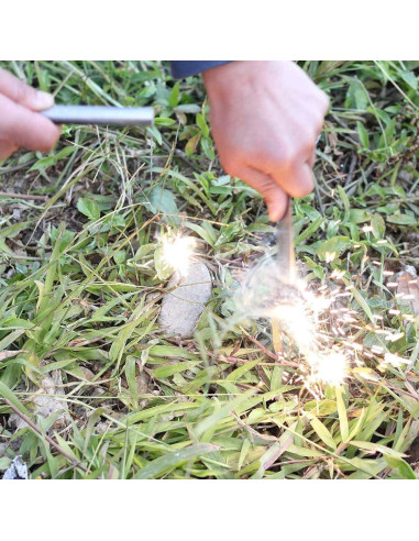 Encendedor de Ferrocerio hiSpkNix H2-HAZ0141-1 10cm con Paracord