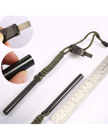 Encendedor de Ferrocerio hiSpkNix H2-HAZ0141-1 10cm con Paracord