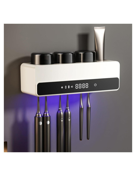 Soporte Eléctrico para Cepillos de Dientes Wekity Blanco
