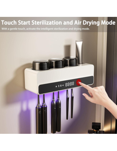 Soporte Eléctrico para Cepillos de Dientes Wekity Blanco