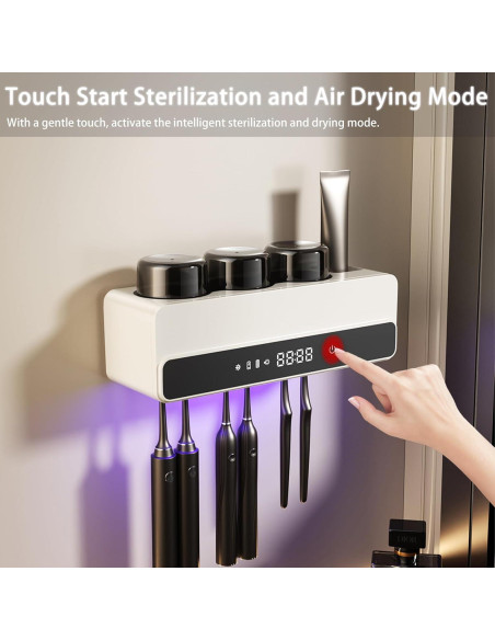 Soporte Eléctrico para Cepillos de Dientes Wekity Blanco