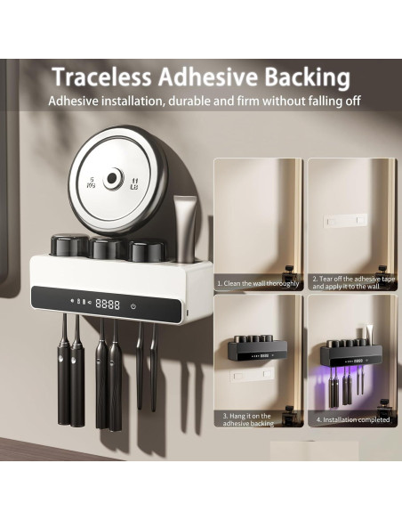 Soporte Eléctrico para Cepillos de Dientes Wekity Blanco