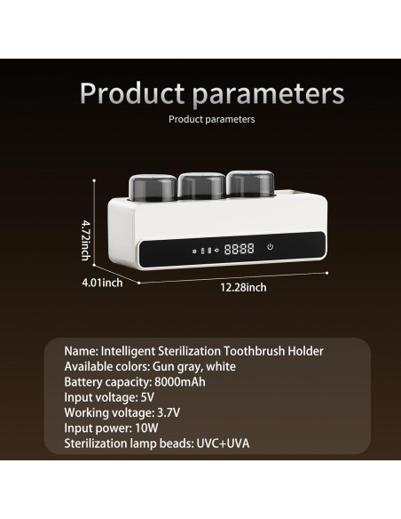 Soporte Eléctrico para Cepillos de Dientes Wekity Blanco