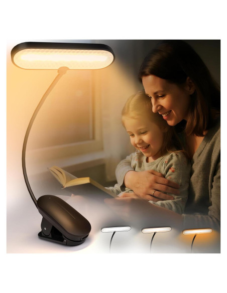 Luz de Libro TATAANTY Recargable LED 3 Modos de Color
