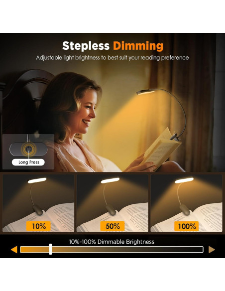 Luz de Libro TATAANTY Recargable LED 3 Modos de Color