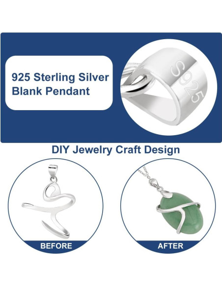 Base de Colgante de Plata Esterlina 925 para DIY 23x24mm