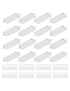 20 Sets Cabochones Pendientes UNICRAFTALE Acero Inoxidable 25x10mm