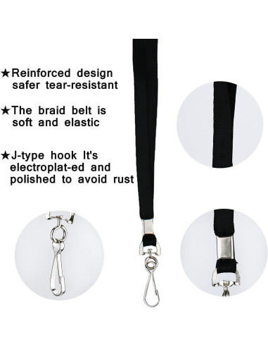 Cintas Negras de Nylon Korty 50 Paquetes con Clip Giratorio