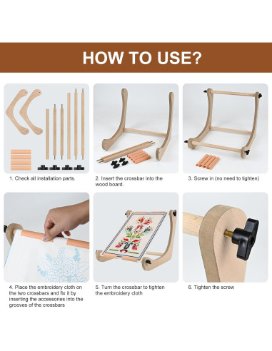 Soporte de Mesa para Bordado Embhand LEHS Ajustable 31.75-40.89 cm