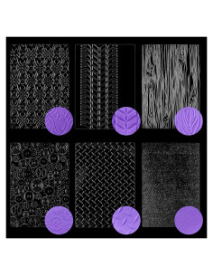 Ocmoiy 6 Tapetes de Fondant Texturizados para Pasteles 17.78x25.4cm
