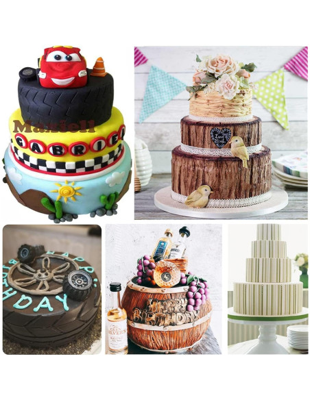 Ocmoiy 6 Tapetes de Fondant Texturizados para Pasteles 17.78x25.4cm