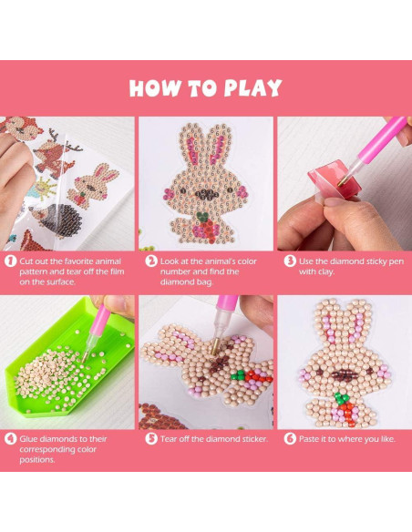 Kit de Arte de Diamante Labeol para Niños 6-12 Años Animal