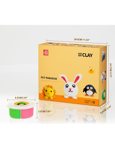 Kit de Arcilla Secada al Aire LOUFOR para Niños - 1.13 kg