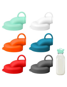 6 Tapas de Dispensador de Leche Silicona BOXOB 48mm Colores Surtidos