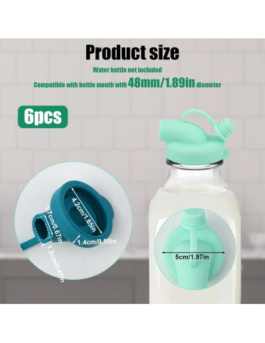 6 Tapas de Dispensador de Leche Silicona BOXOB 48mm Colores Surtidos