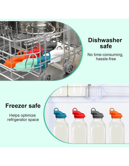 6 Tapas de Dispensador de Leche Silicona BOXOB 48mm Colores Surtidos