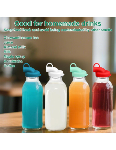 6 Tapas de Dispensador de Leche Silicona BOXOB 48mm Colores Surtidos