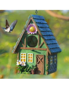 Casa para Aves Exterior Attivolife Resina Colorida 15.5x13x21.3cm 2