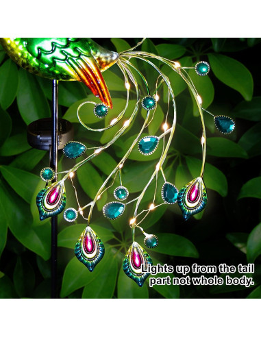 Luces de Jardín Solares Glintoper Pavo Real 100 cm LED