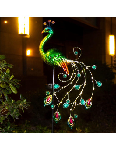 Luces de Jardín Solares Glintoper Pavo Real 100 cm LED