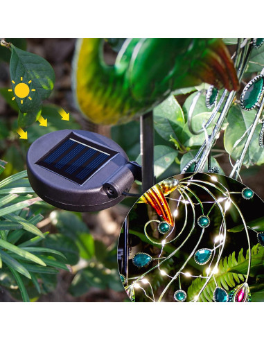Luces de Jardín Solares Glintoper Pavo Real 100 cm LED