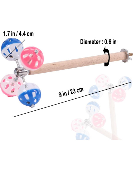 Juguete de Percha para Aves WEVONIGU con Bolas Rotativas