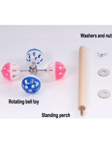 Juguete de Percha para Aves WEVONIGU con Bolas Rotativas