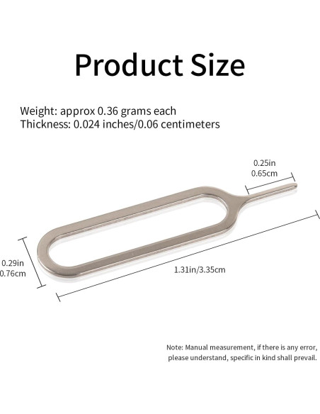 Herramienta de Extracción de Tarjeta SIM Acero Inoxidable 1000 Pcs