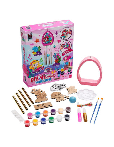 Kit de Campana de Viento DIY Fun Express - Sirena de Madera