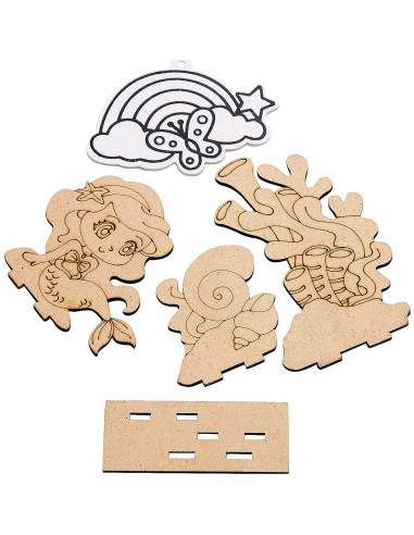 Kit de Campana de Viento DIY Fun Express - Sirena de Madera