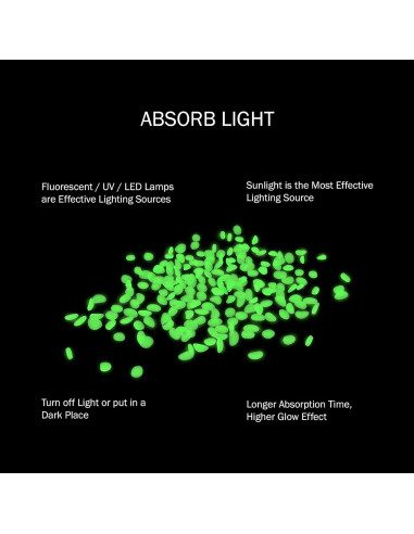 Piedras de Jardín Brillantes en la Oscuridad Pure Garden 200 Unidades