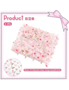 Tela de malla bordada rosa con mariposas 3D - CABODYALS 2