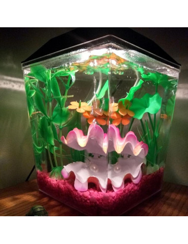 Adorno de Acuario Uotyle Almeja Tropical Rosa Melocotón