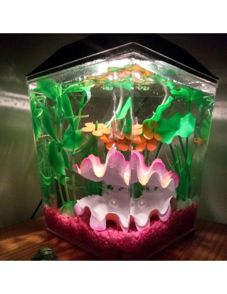 Adorno de Acuario Uotyle Almeja Tropical Rosa Melocotón