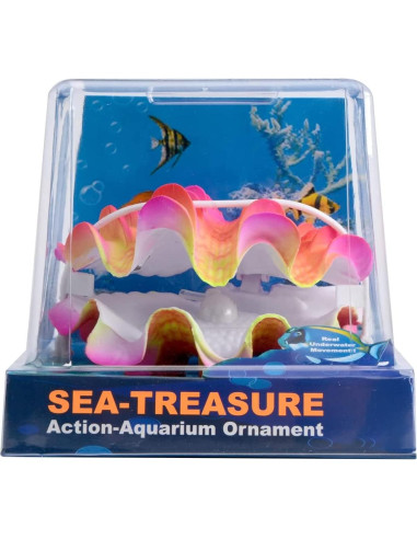 Adorno de Acuario Uotyle Almeja Tropical Rosa Melocotón