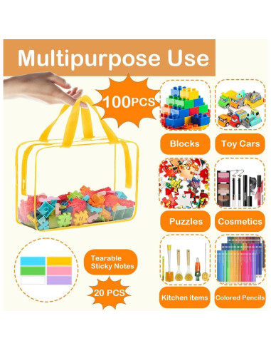 100 Bolsas de Almacenamiento de Juguetes Wensugt 30x22 cm