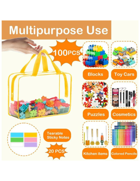 100 Bolsas de Almacenamiento de Juguetes Wensugt 30x22 cm