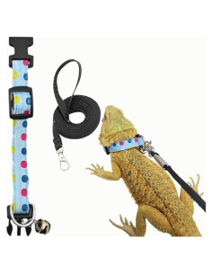Collar Arnés Ajustable para Dragón Barbudo Copfeu Azul M
