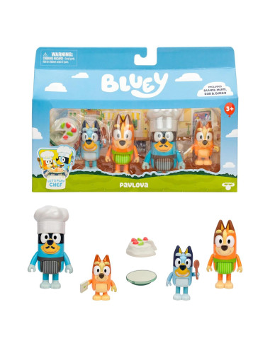 Set de 4 Figuras Bluey Vamos a Jugar Chef - MOOSE TOYS
