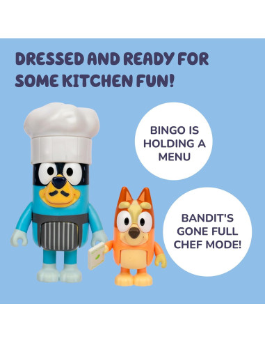 Set de 4 Figuras Bluey Vamos a Jugar Chef - MOOSE TOYS