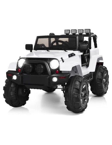 Coche Eléctrico para Niños Costzon 12V Blanco con Control Remoto