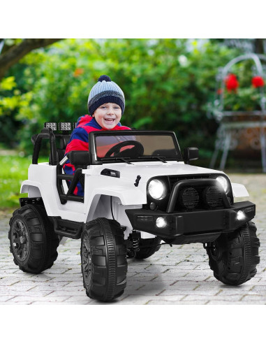 Coche Eléctrico para Niños Costzon 12V Blanco con Control Remoto